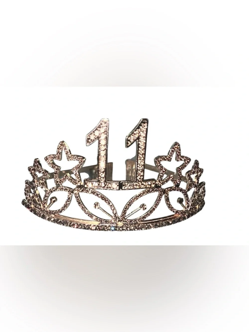 11th Birthday Rose Gold Tiara and Gold Sash Party Set